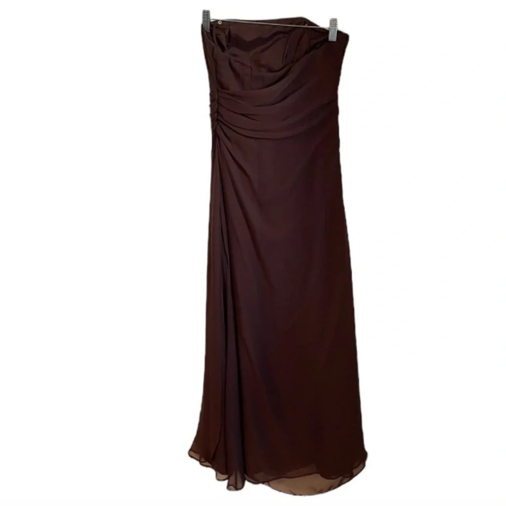 Anthropologie WToo by Watters&Watters chiffon strapless draping bridesmaid dress - Picture 9 of 11